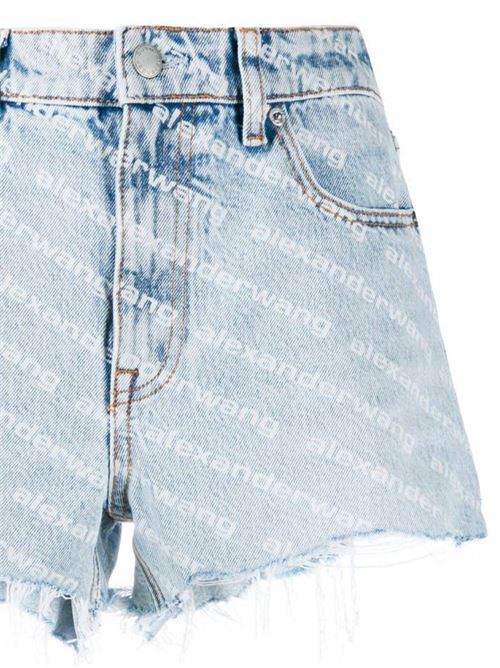 Pebble bleach blue cotton-denim Bite high-waisted denim shorts Alexander Wang | 4DC2204781270